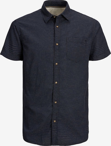 Jack & Jones Plus Slim fit Button Up Shirt in Blue: front