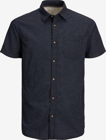 Jack & Jones Plus Button Up Shirt in Blue: front