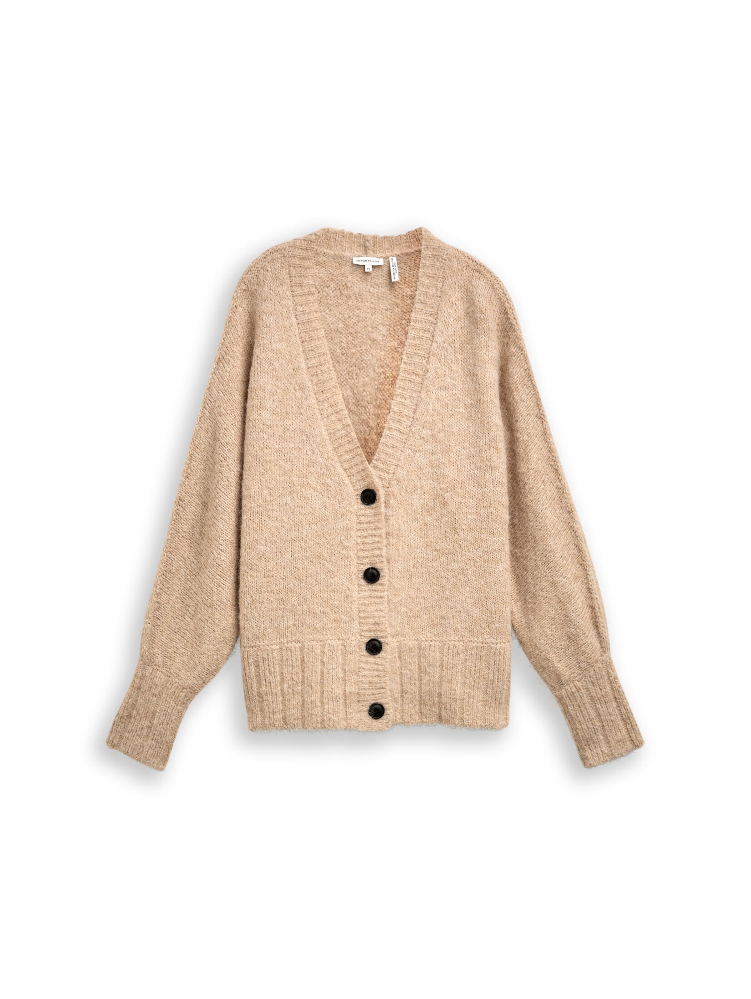 TOM TAILOR Knit cardigan in Beige: front