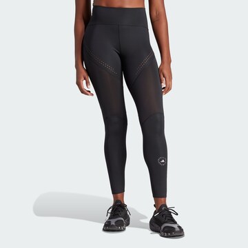 ADIDAS BY STELLA MCCARTNEY Skinny Workout Pants 'TruePurpose Optime' in Black: front