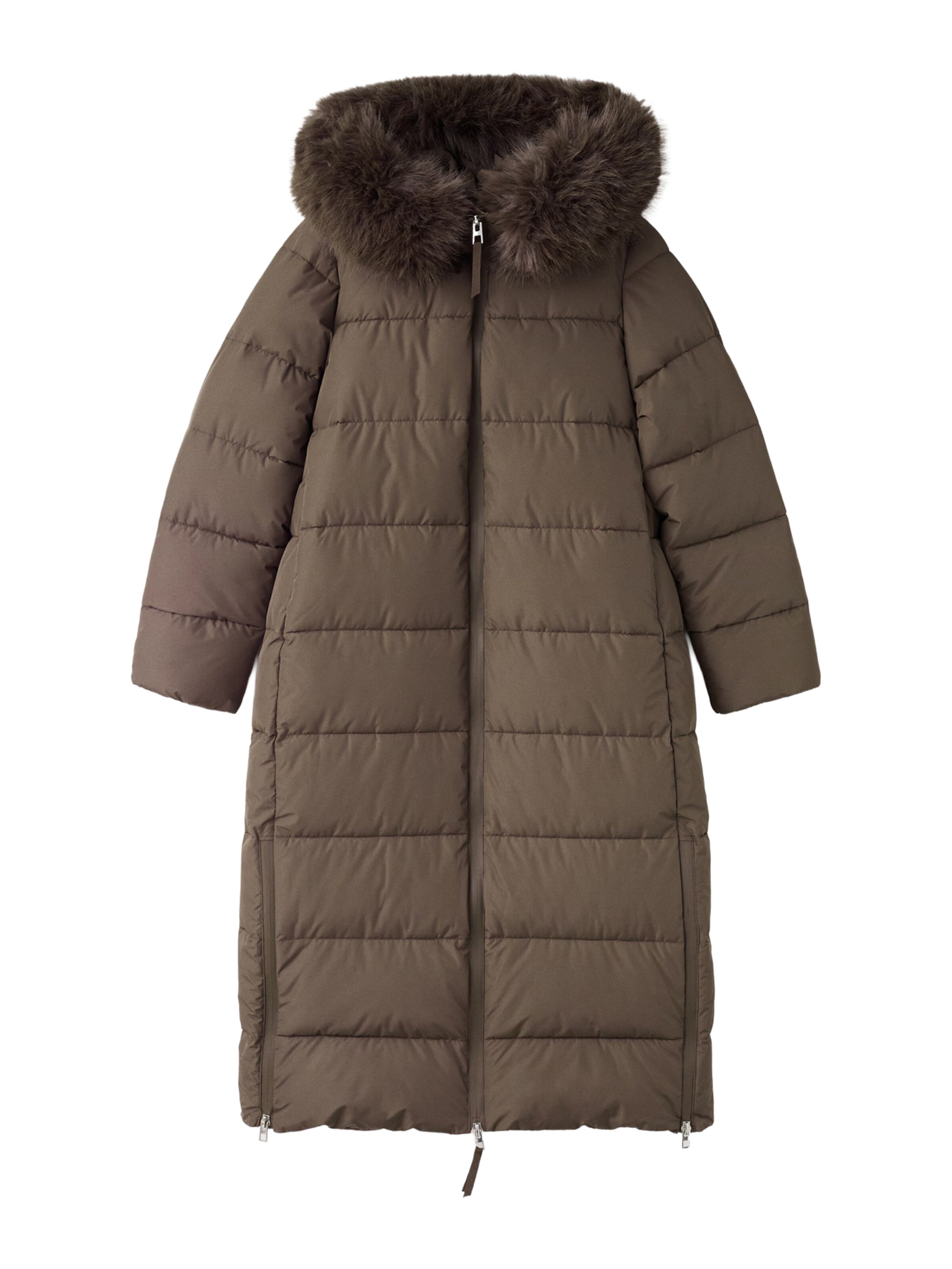 Palton de iarnă de la MANGO pe maro: față
