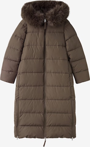 MANGO Winter Coat in Brown: front