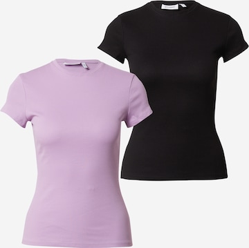 T-shirt WEEKDAY en violet : devant