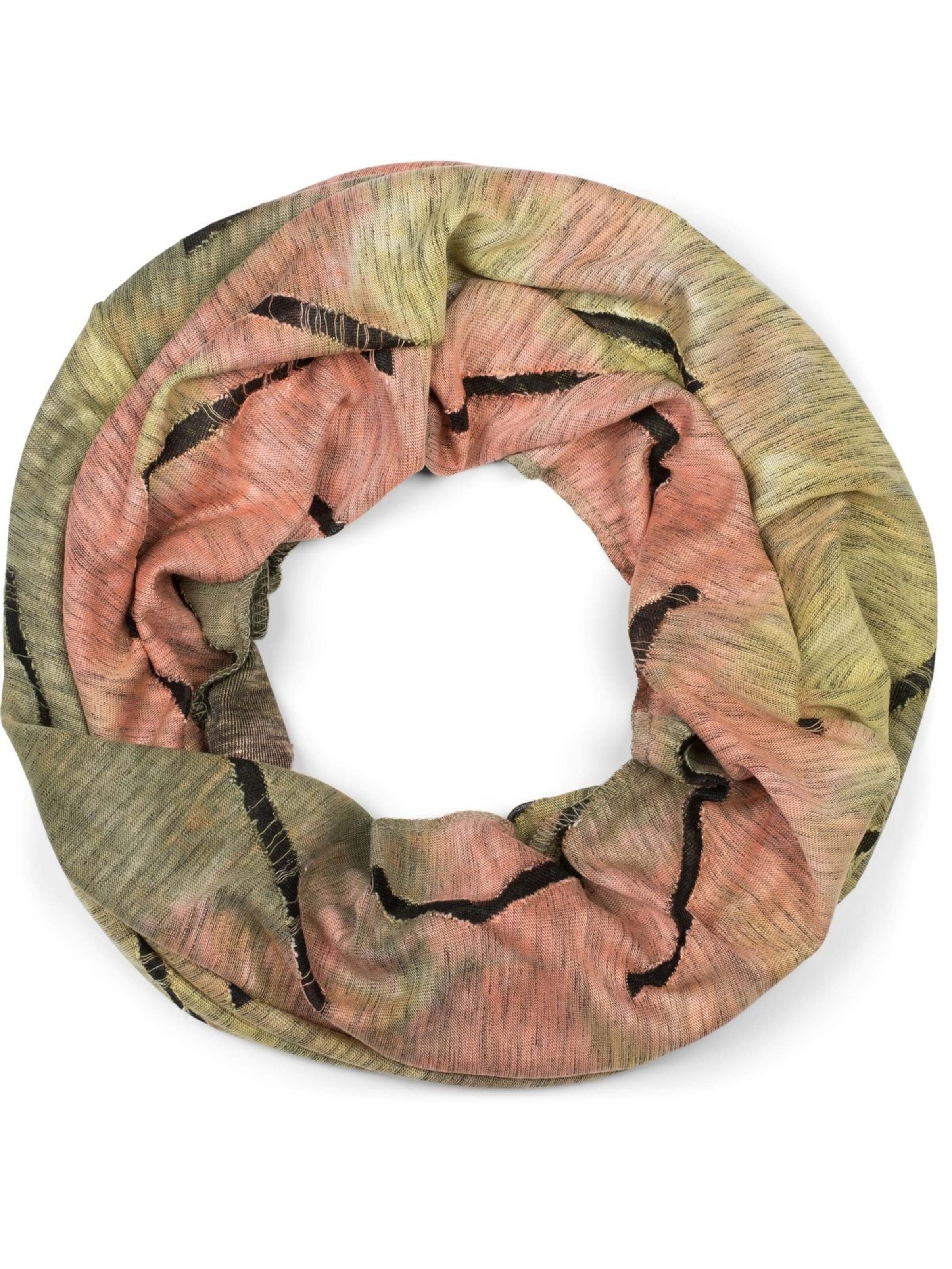 styleBREAKER Schlauchschal 'Loop Schal Destroyed Batik Farbverlauf'‌‌‌‌‌‌‌ in Grün: Vorderseite