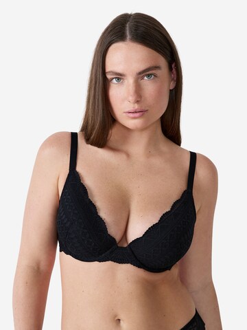 ETAM Push-up BH 'Idole' in Schwarz: Vorderseite