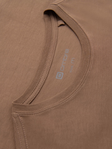 T-Shirt 'OM-LSPT-0131' Ombre en marron