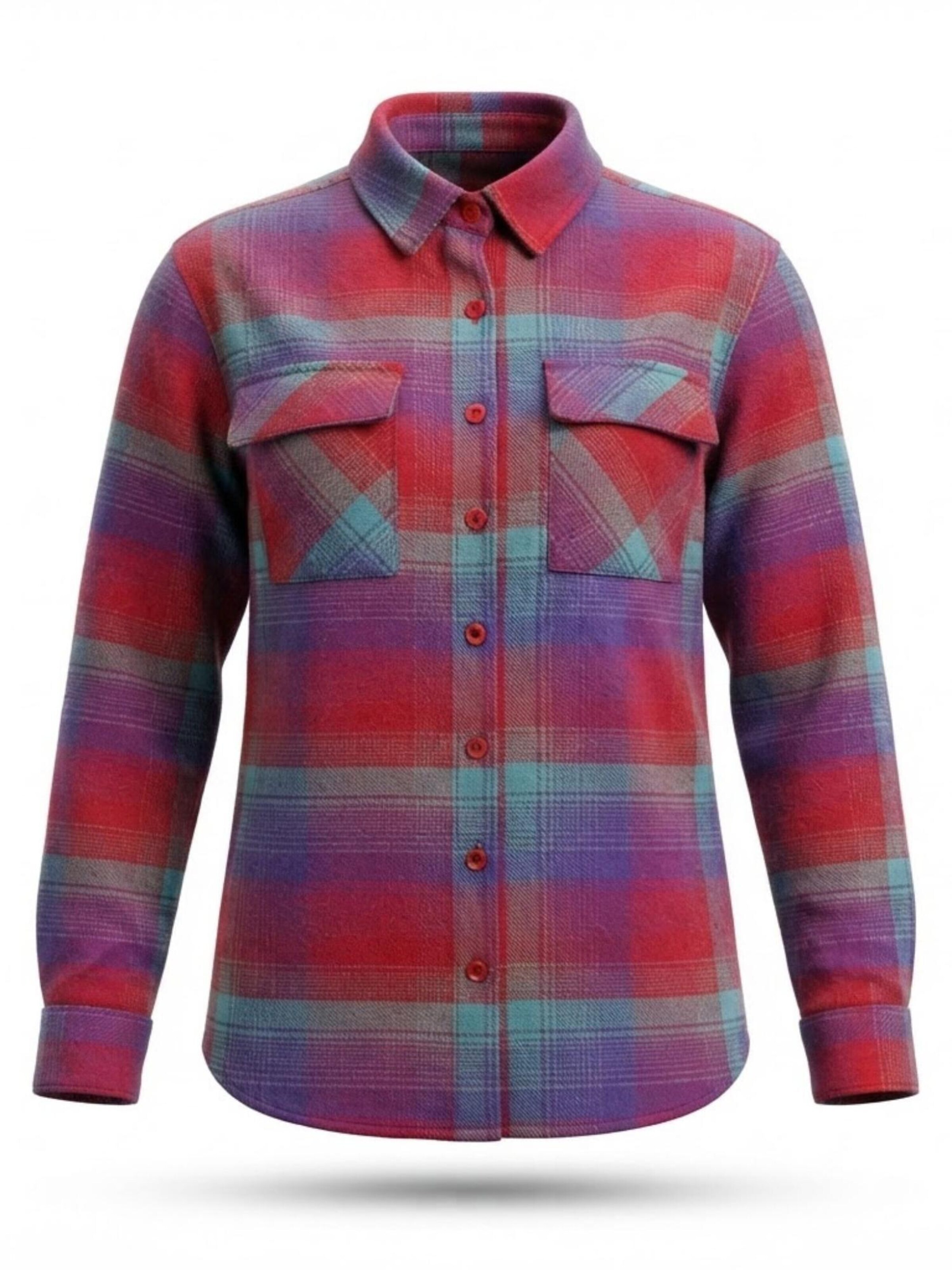 Chemisier 'Comfy Heavyweight Flannel Shirt' Radwa en rouge : devant