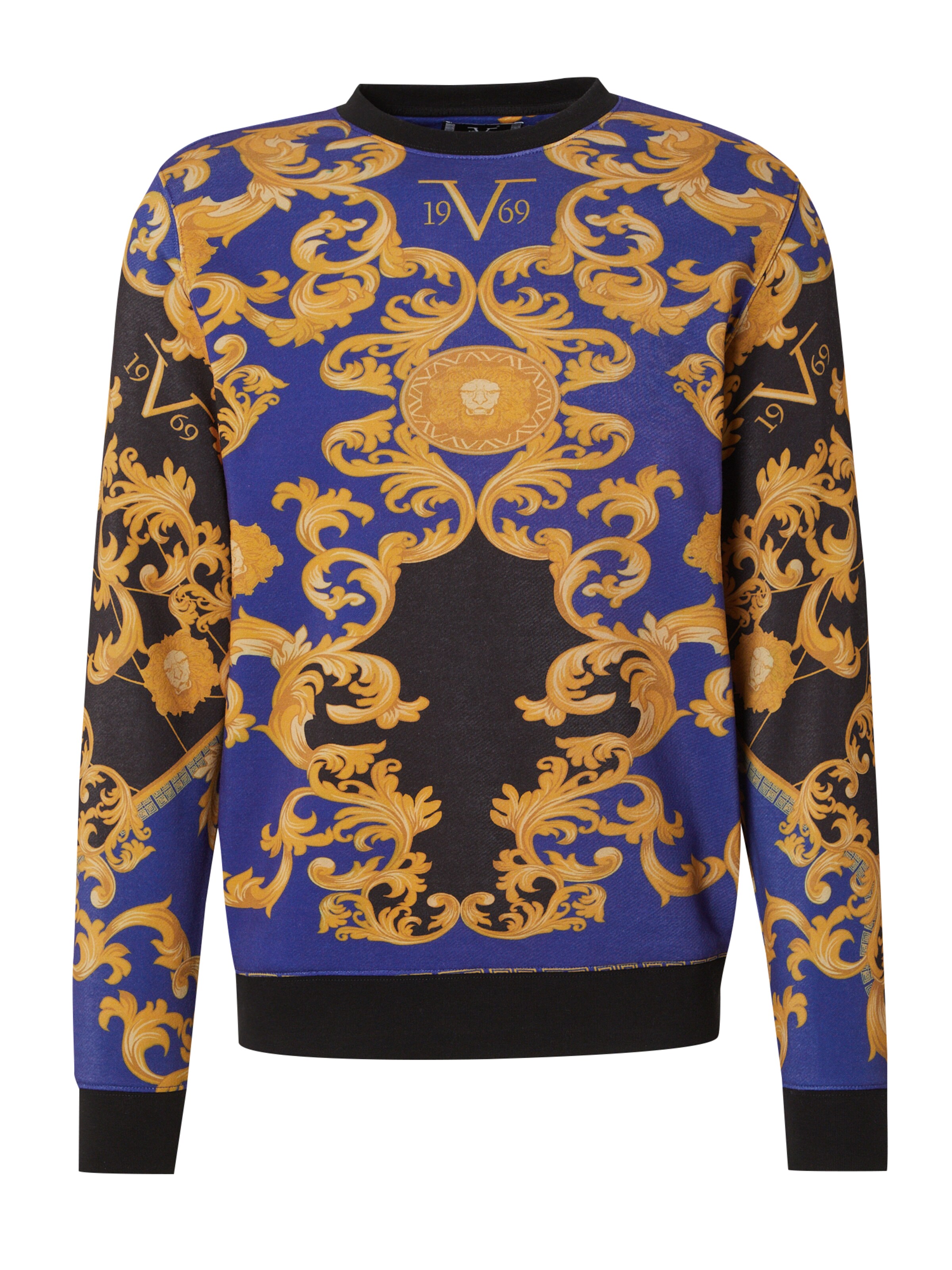 19V69 ITALIA Majica 'Nico Golden' | modra barva: sprednja stran