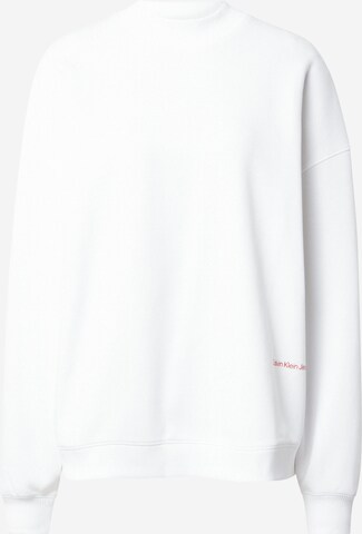 Calvin Klein Jeans Sweatshirt in Wit: voorkant