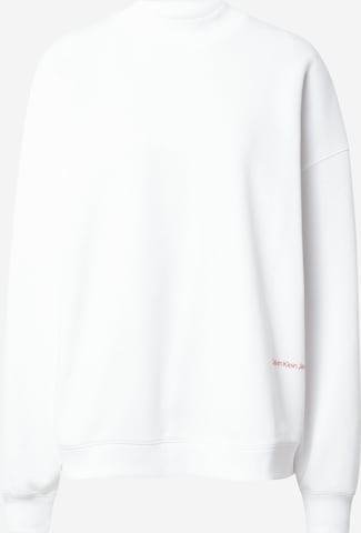 Sweat-shirt Calvin Klein Jeans en blanc : devant