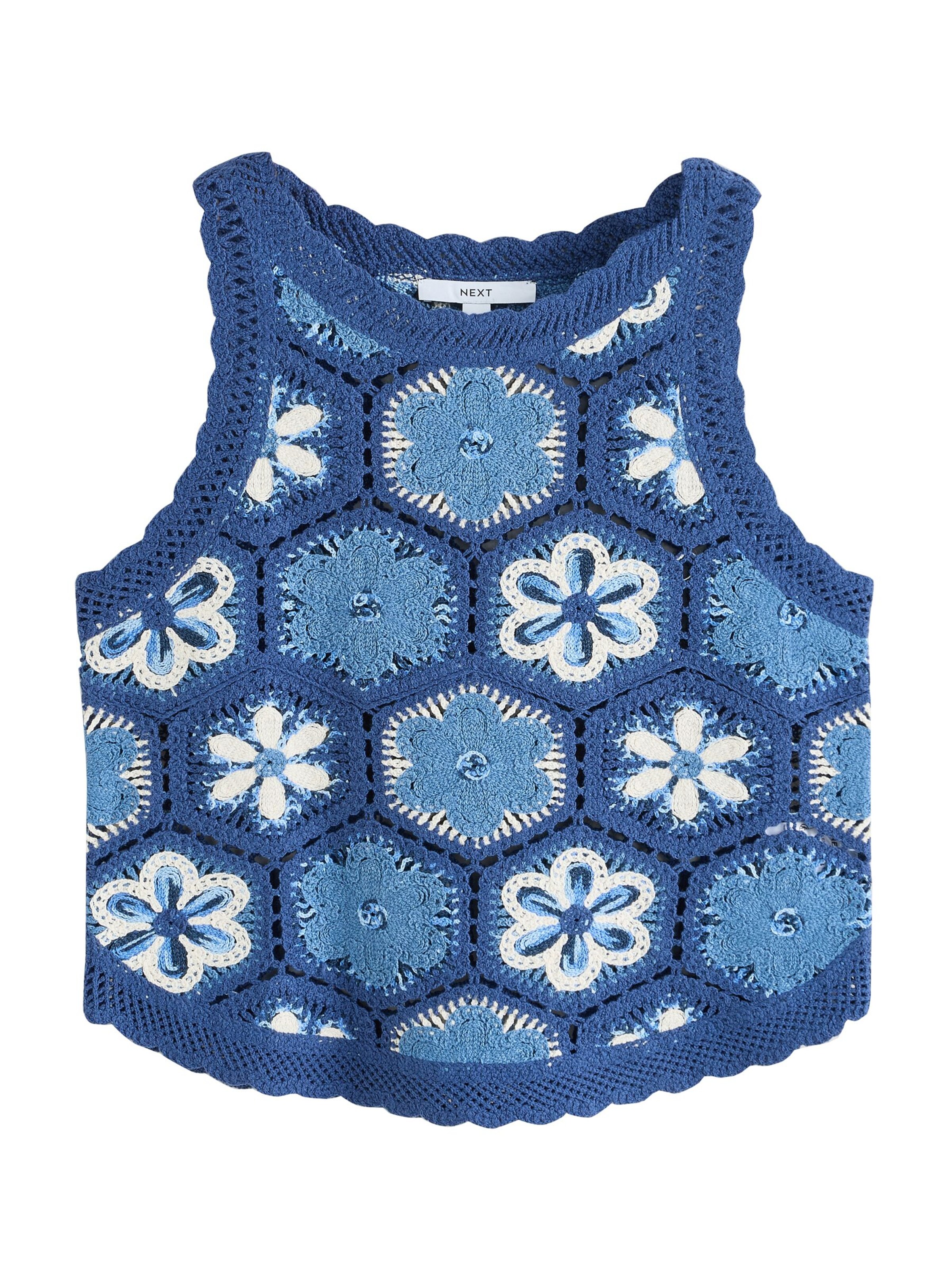 Next Knitted top in Sapphire / Sky blue / Off white, Item view