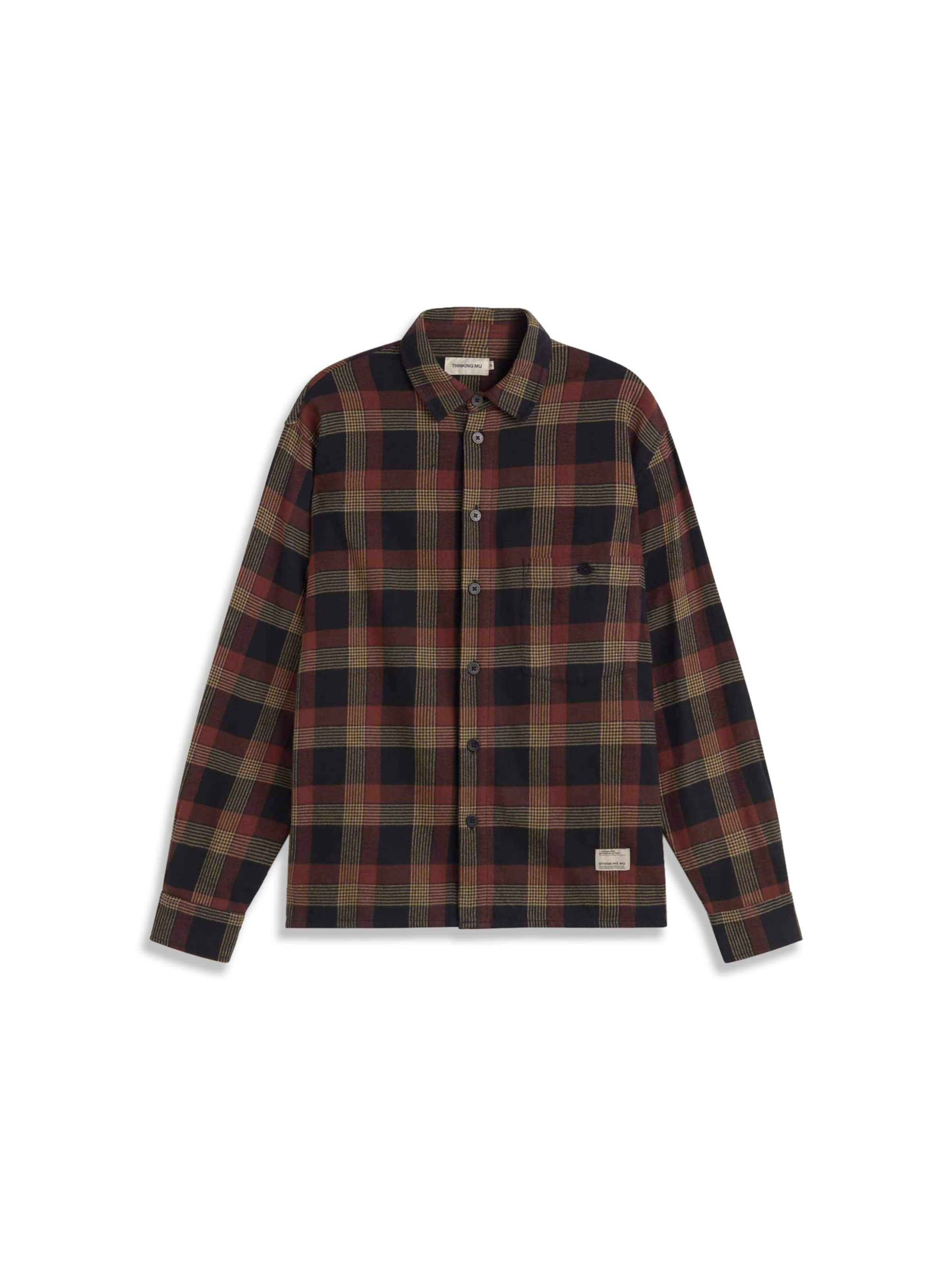 Coupe regular Chemise 'Theo' Thinking MU en marron : devant