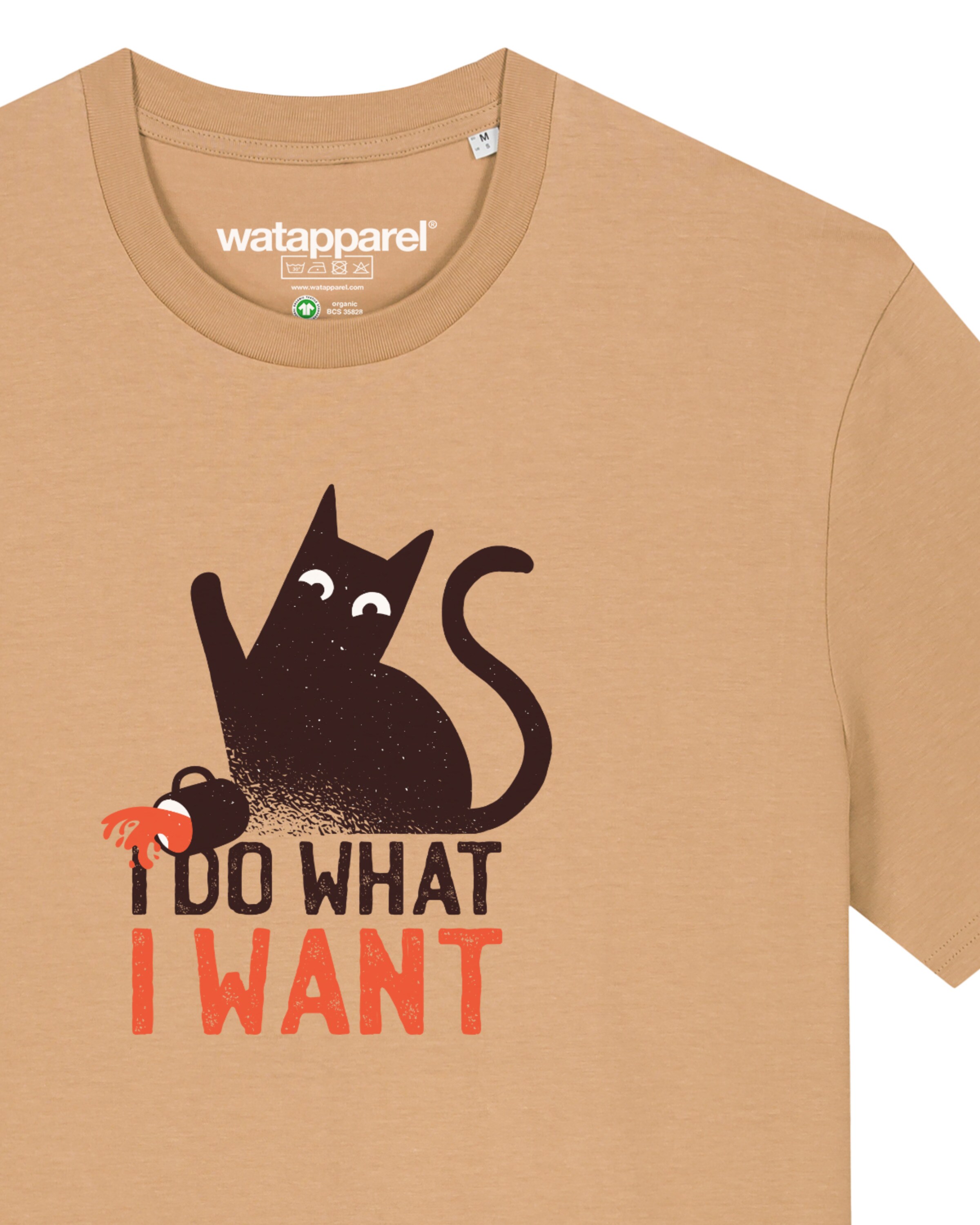 T-Shirt ' Cat ' Watapparel en beige