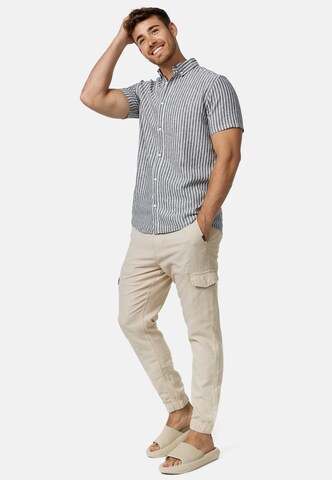 INDICODE JEANS Tapered Trousers 'Booth' in Beige
