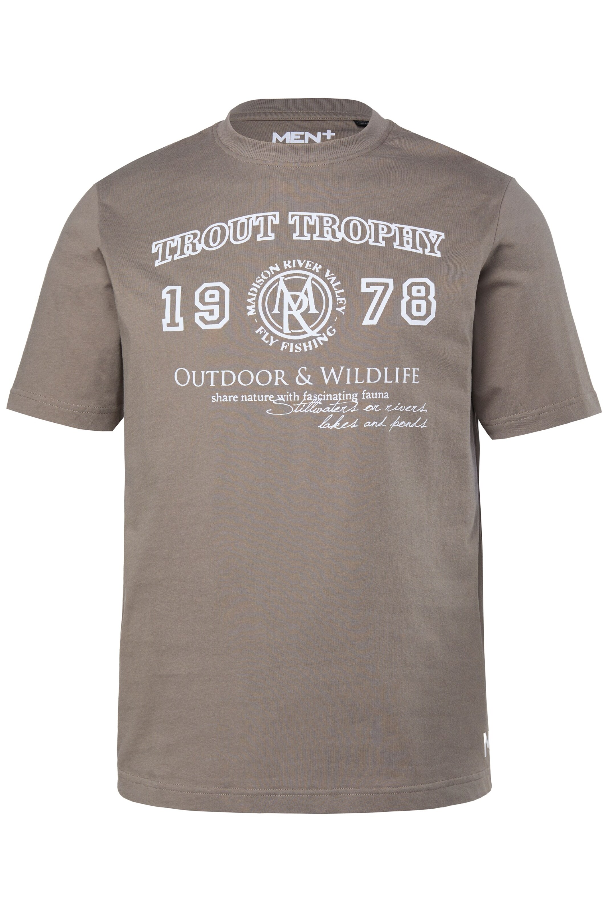 Men Plus Shirt in Brown: front