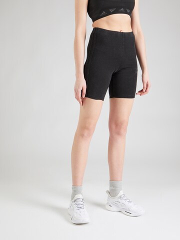 ADIDAS SPORTSWEAR Skinny Fit Спортен панталон 'All Szn Biker' в черно: отпред