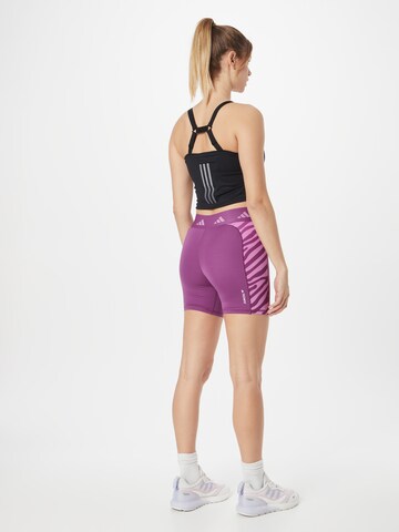 ADIDAS PERFORMANCE Slimfit Športne hlače 'Hyperglam Techfit Zebra High-Waisted' | vijolična barva