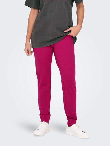 ONLY Slim fit Pleat-front trousers 'Poptrash' in Red