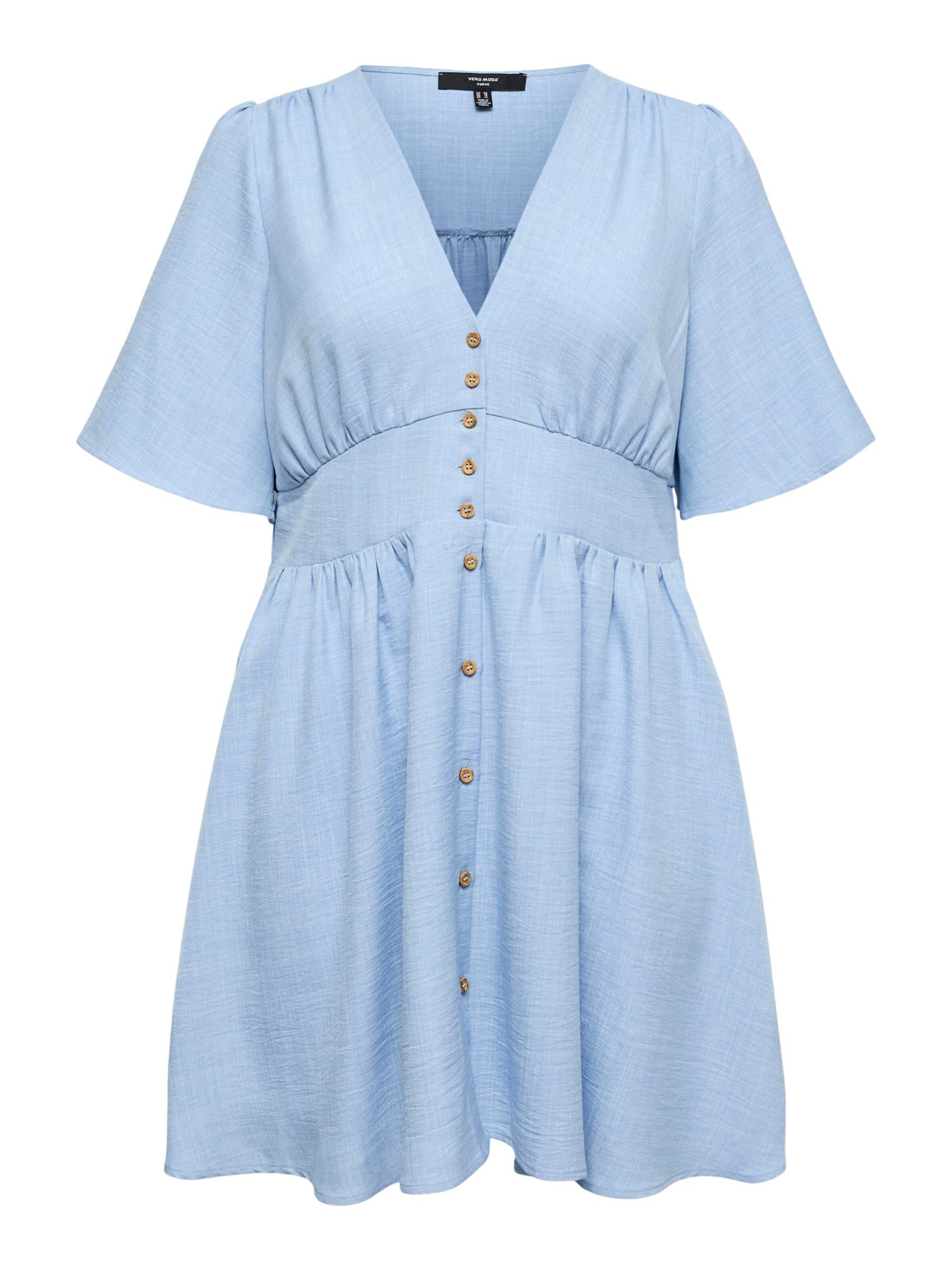 Vero Moda Curve Blousejurk 'VMMelaney' in de kleur Hemelsblauw, Productweergave