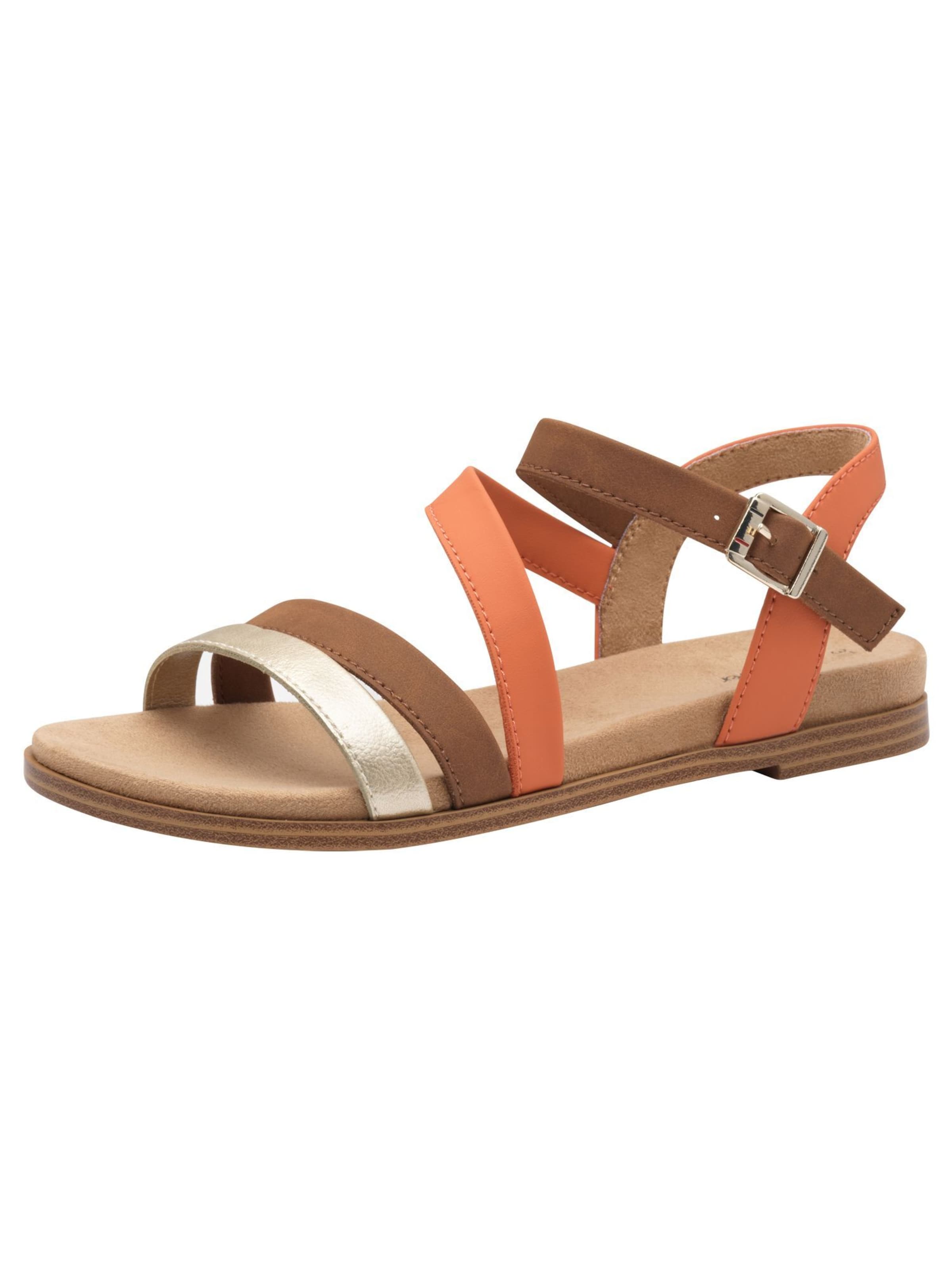 s.Oliver Strap Sandals in Orange: front