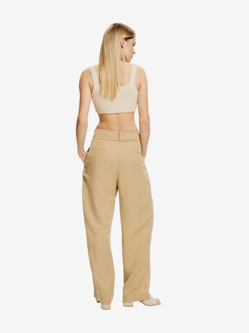 Wide Leg Pantalon à pince ESPRIT en beige