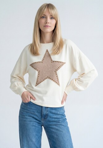Sweat-shirt MIMO en beige : devant