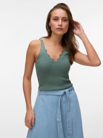 VERO MODA Gebreide top 'AWVILJA' in Groen: voorkant