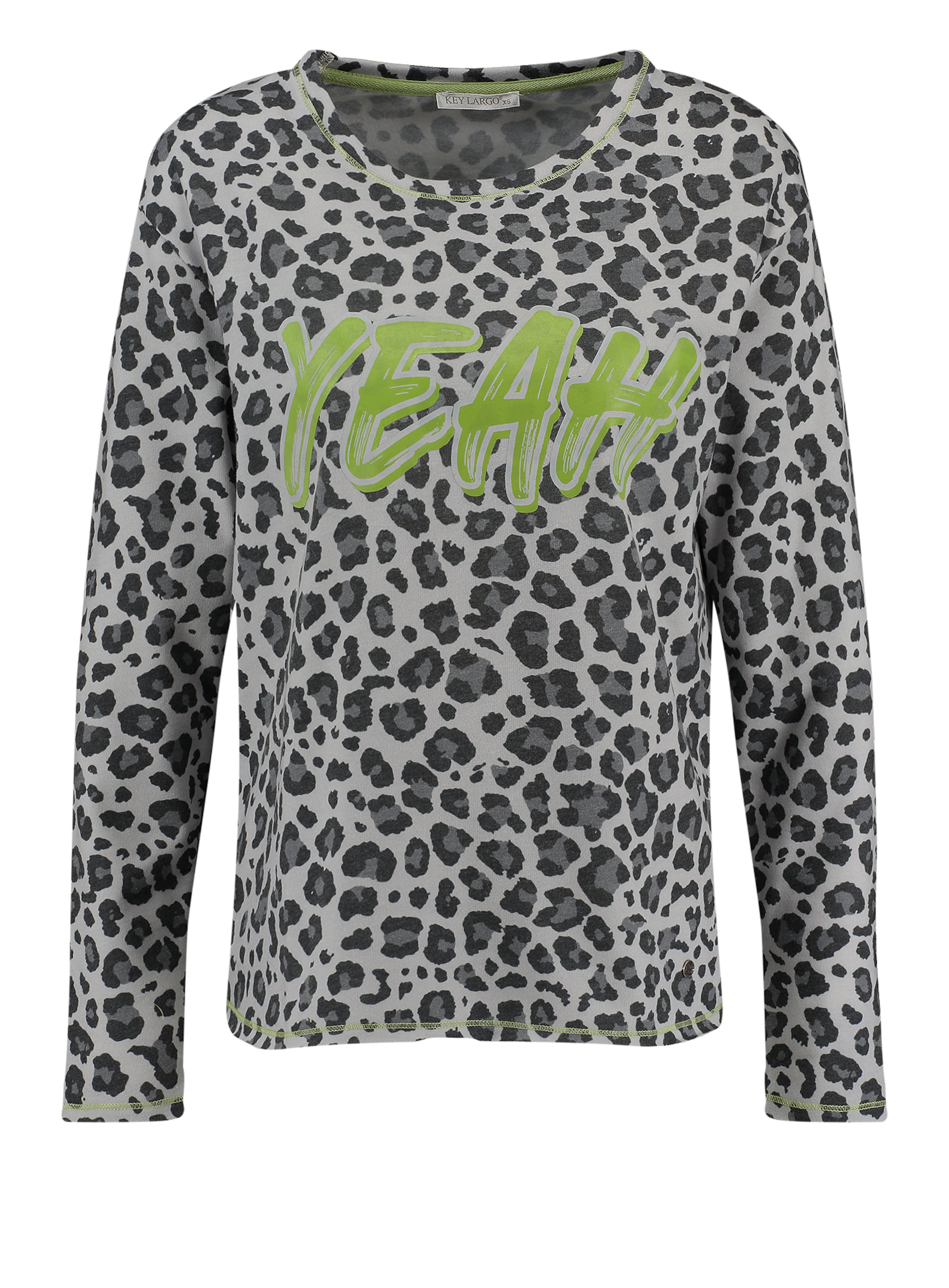 pelēks Key Largo Sportisks džemperis ' HELLO ': no priekšpuses