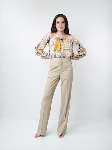 Wide leg Pantaloni per costume tradizionale 'Martha 7344' di W. Wegener in beige: frontale