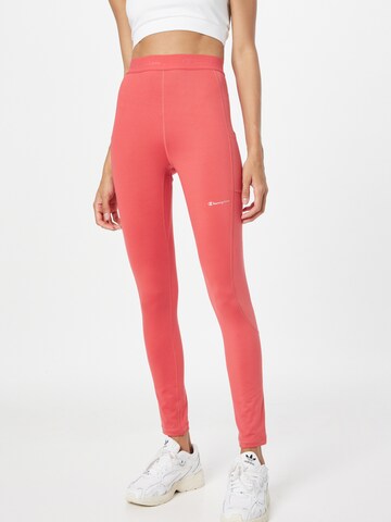 Champion Authentic Athletic Apparel Skinny Sports trousers in Pink: front