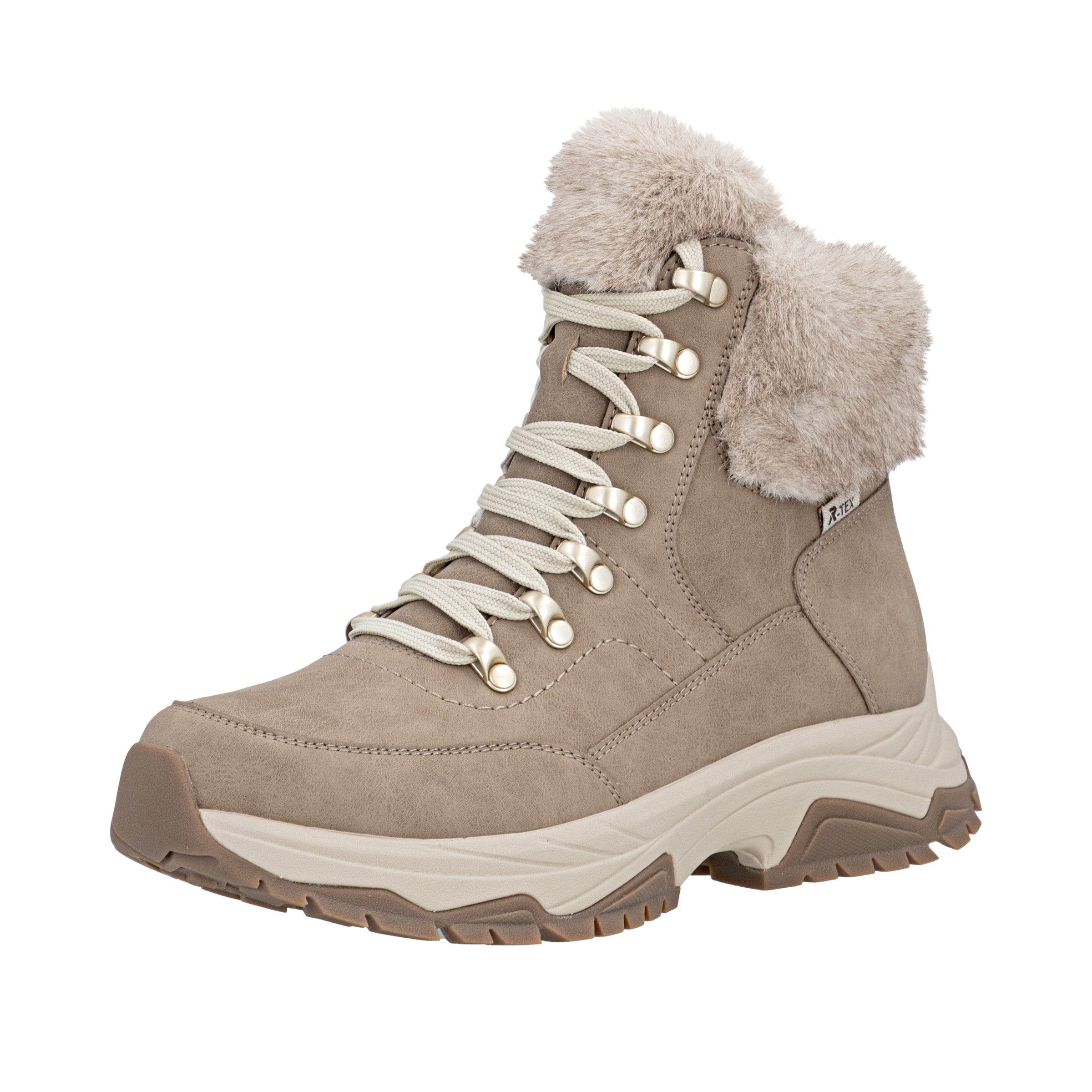 Rieker Lace-Up Ankle Boots 'W3971' in Beige: front