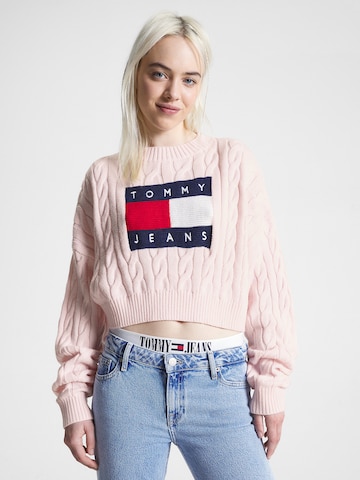 Tommy Jeans Pulover | roza barva: sprednja stran