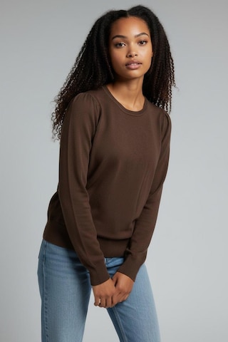 Sweat-shirt Fresh Flower en marron : devant