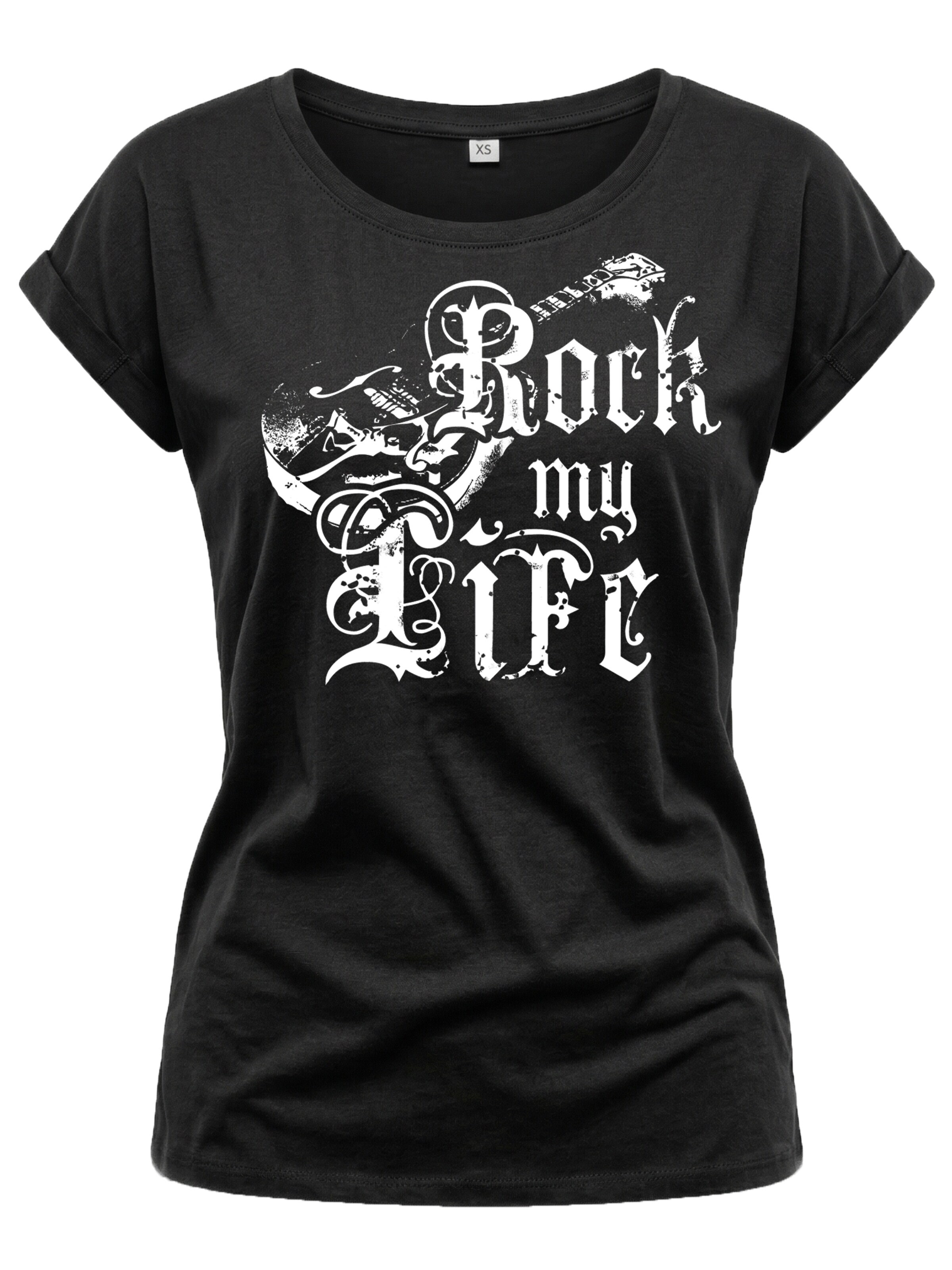 MAKAYA Shirt 'Rock My Life' in Black: front