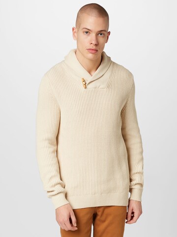 JACK & JONES Sweater 'CHARLES' in Beige: front