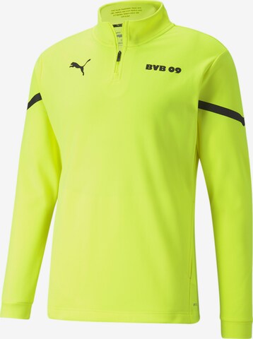 PUMA Sportsweatshirt 'Borussia Dortmund' in Geel: voorkant