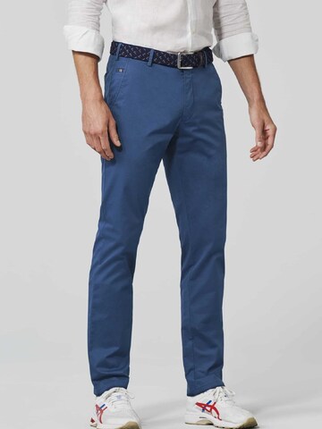 MEYER Regular Chino 'Roma' in Blauw: voorkant