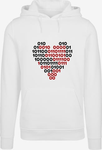 Sweat-shirt 'I Love You 01001001 Binary Code Herz Valentinstag' F4NT4STIC en blanc : devant