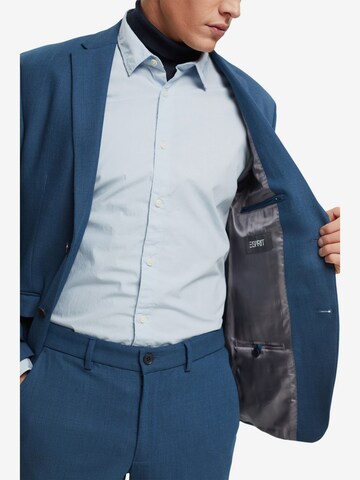 ESPRIT Slimfit Business-colbert in Blauw