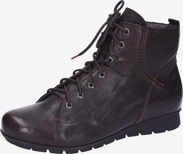 THINK! Lace-Up Ankle Boots in Black: front