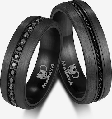 MARRYA Ring 'MARRYA CA-01 Ehering aus Carbon + Edelstahl - "Schwarz"' in Black: front