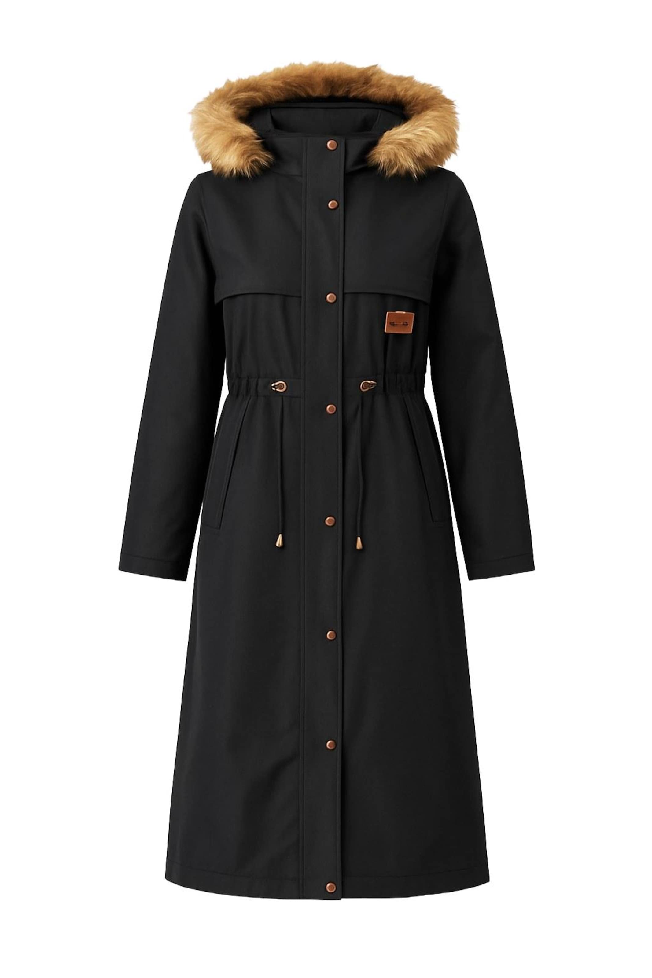 MODAMIHRAM Wintermantel in Zwart: voorkant