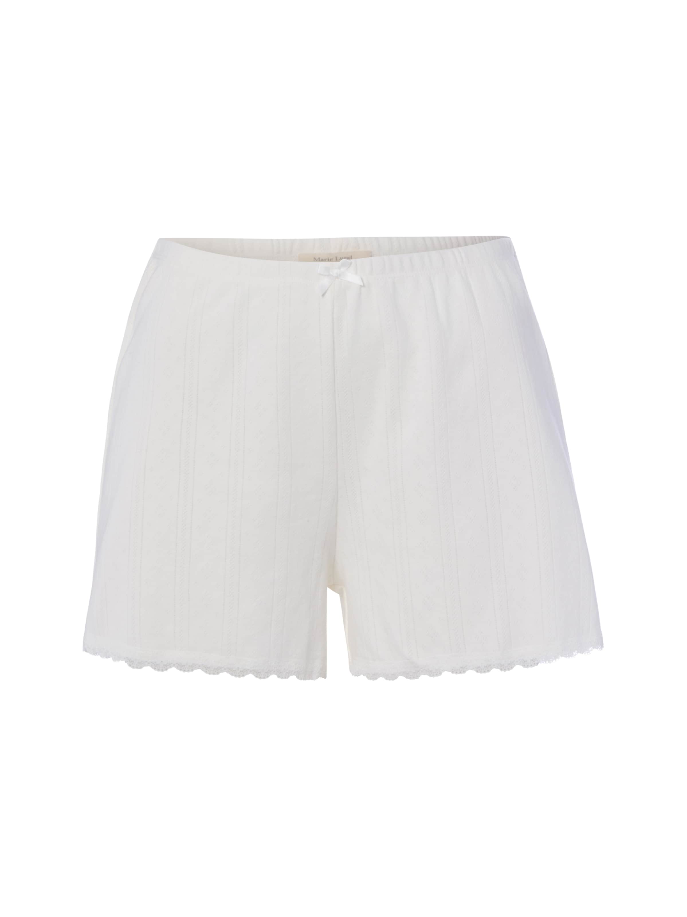 Marie Lund Pyjamabroek in Wit: voorkant