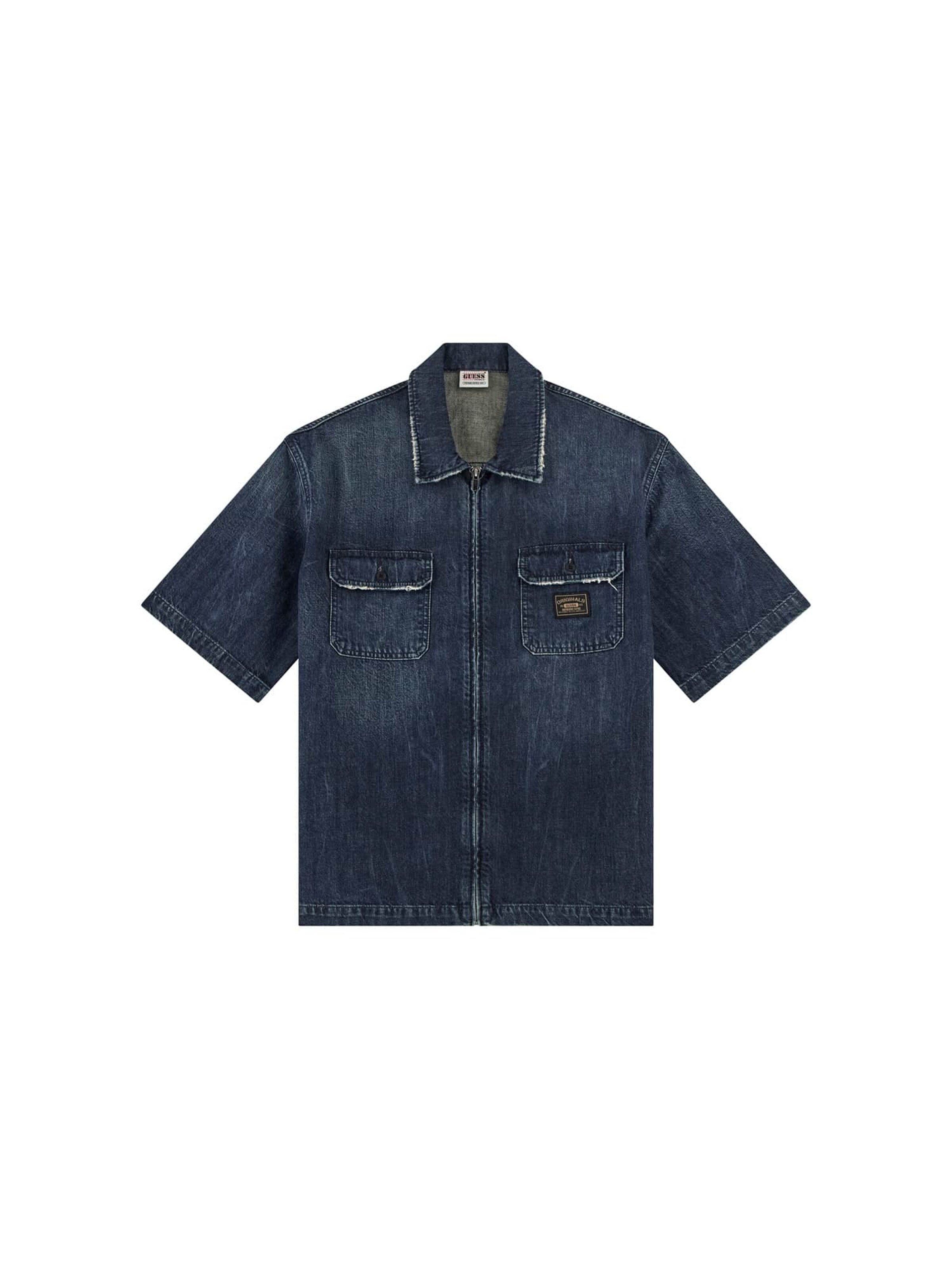 GUESS Comfort Fit Hemd in Blau: Vorderseite