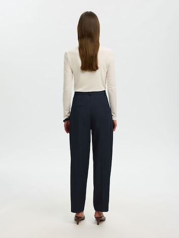 SELECTED - Barrel Pantalón plisado en azul