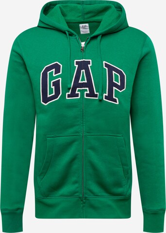 GAP Sweatjacke 'HERITAGE' in Grün: predná strana