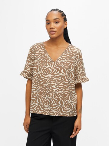 OBJECT Blouse 'Seline' in Bruin: voorkant