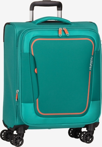 American Tourister Trolley 'Pulsonic Spinner 55 EXP ' in Blau: Vorderseite