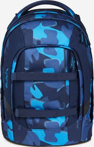 Satch Backpack in Blue: front