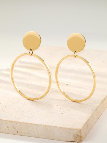 Orecchini 'Round Drop Hoop' di Hey Happiness in oro
